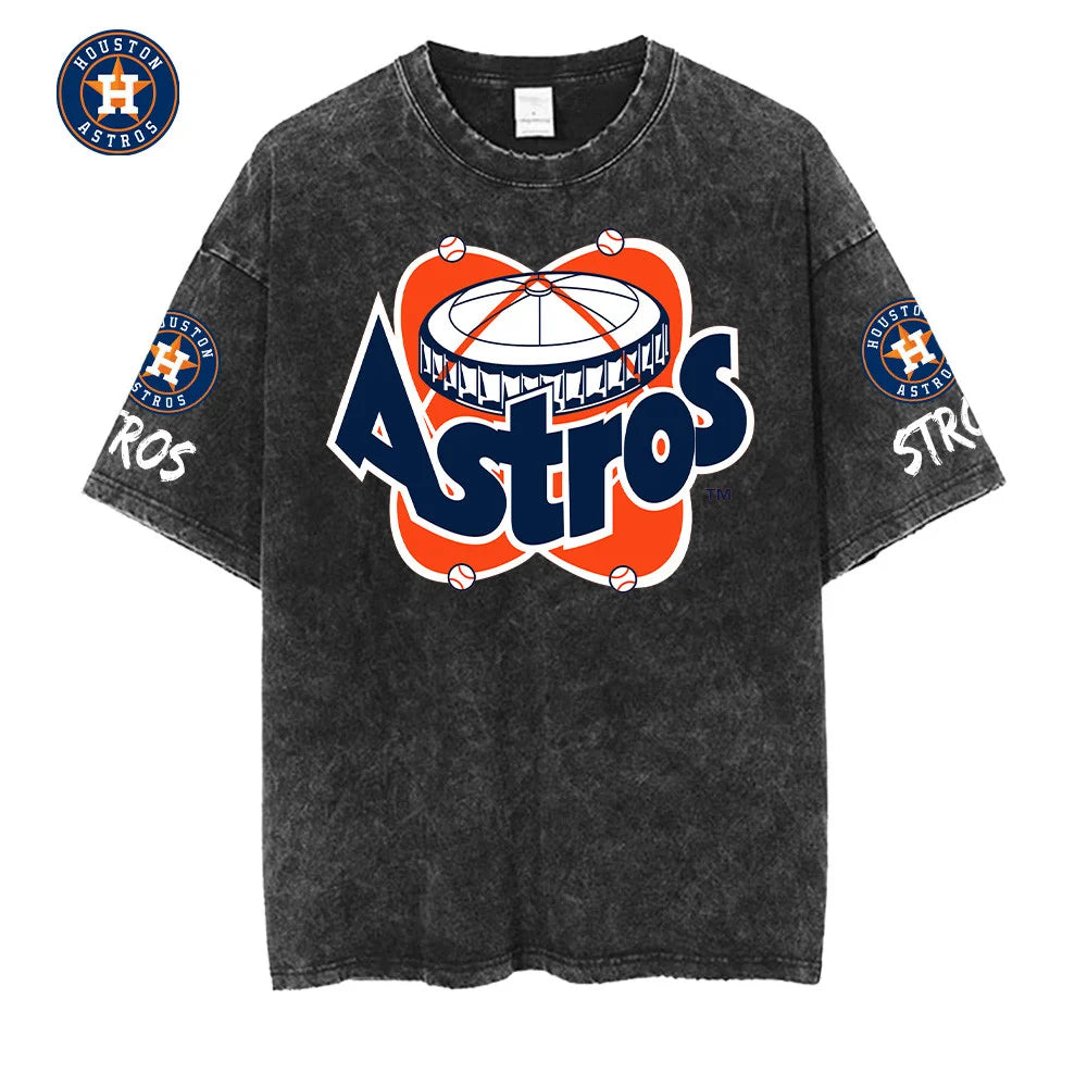 [FLASH SALE] NEW CUSTOMIZED MLB10 HAS HOUSTON ASTROS MULTICOLOR WASHED TEE