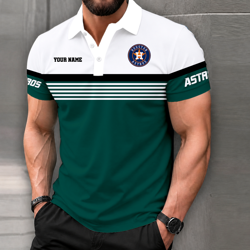 FINAL CLEARANCE - NEW CUSTOMIZED MLB10 HAS HOUSTON ASTROS POLO SHIRT