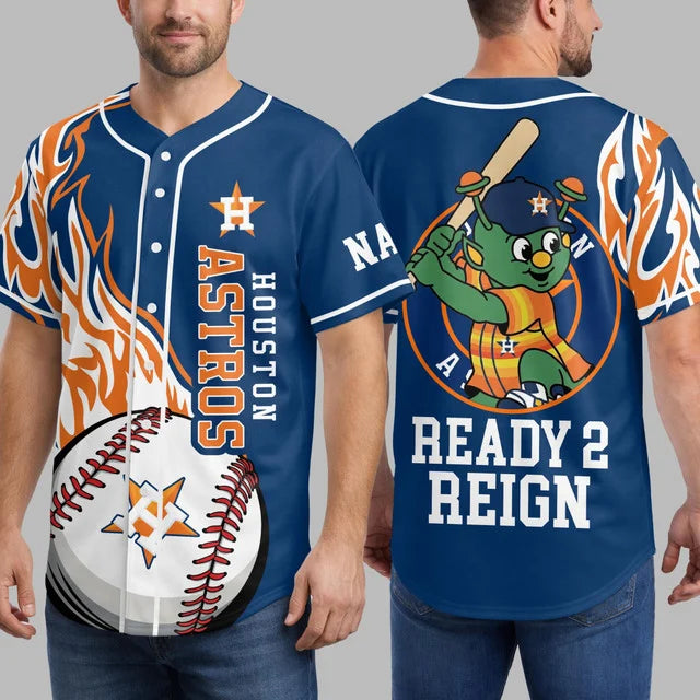 [FLASH SALE] NEW CUSTOMIZED MLB10 HAS HOUSTON ASTROS BASEBALL JERSEY