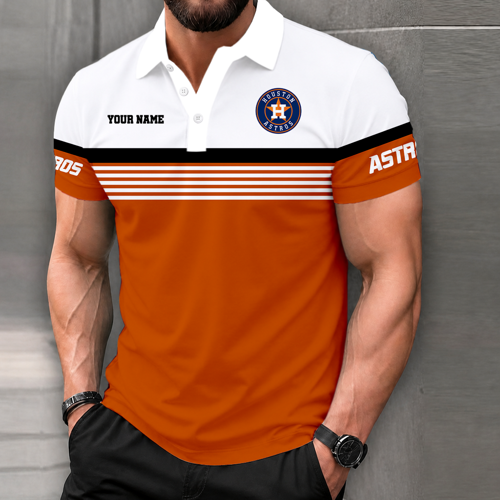 FINAL CLEARANCE - NEW CUSTOMIZED MLB10 HAS HOUSTON ASTROS POLO SHIRT