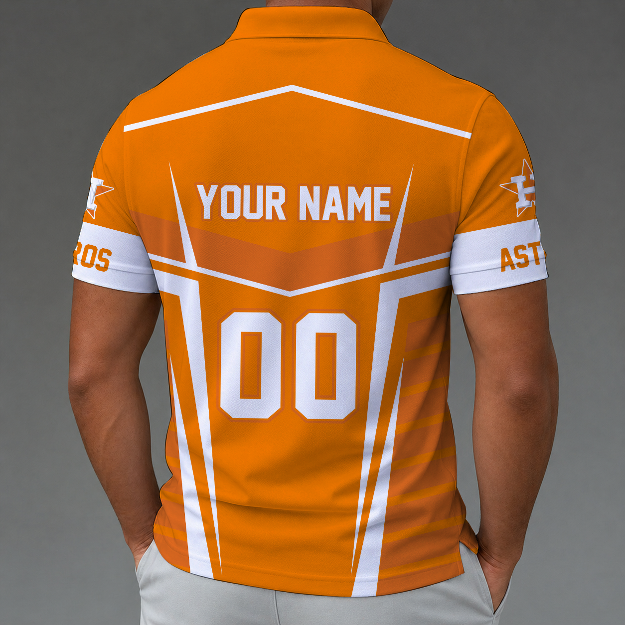 LIMITED EDITION - NEW CUSTOMIZED MLB10 HAS HOUSTON ASTROS ZIP POLO SHIRT