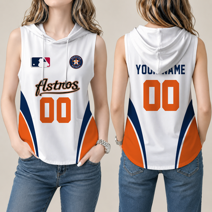 [FLASH SALE] NEW CUSTOMIZED MLB10 HAS HOUSTON ASTROS WOMEN'S SLEEVELESS HOODED POCKET TANK TOP