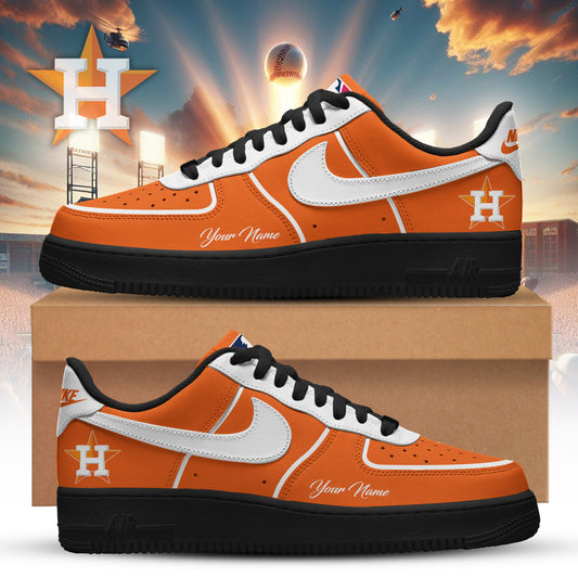 LIMITED EDITION - NEW CUSTOMIZED MLB10 HAS HOUSTON ASTROS AF1 SNEAKERS