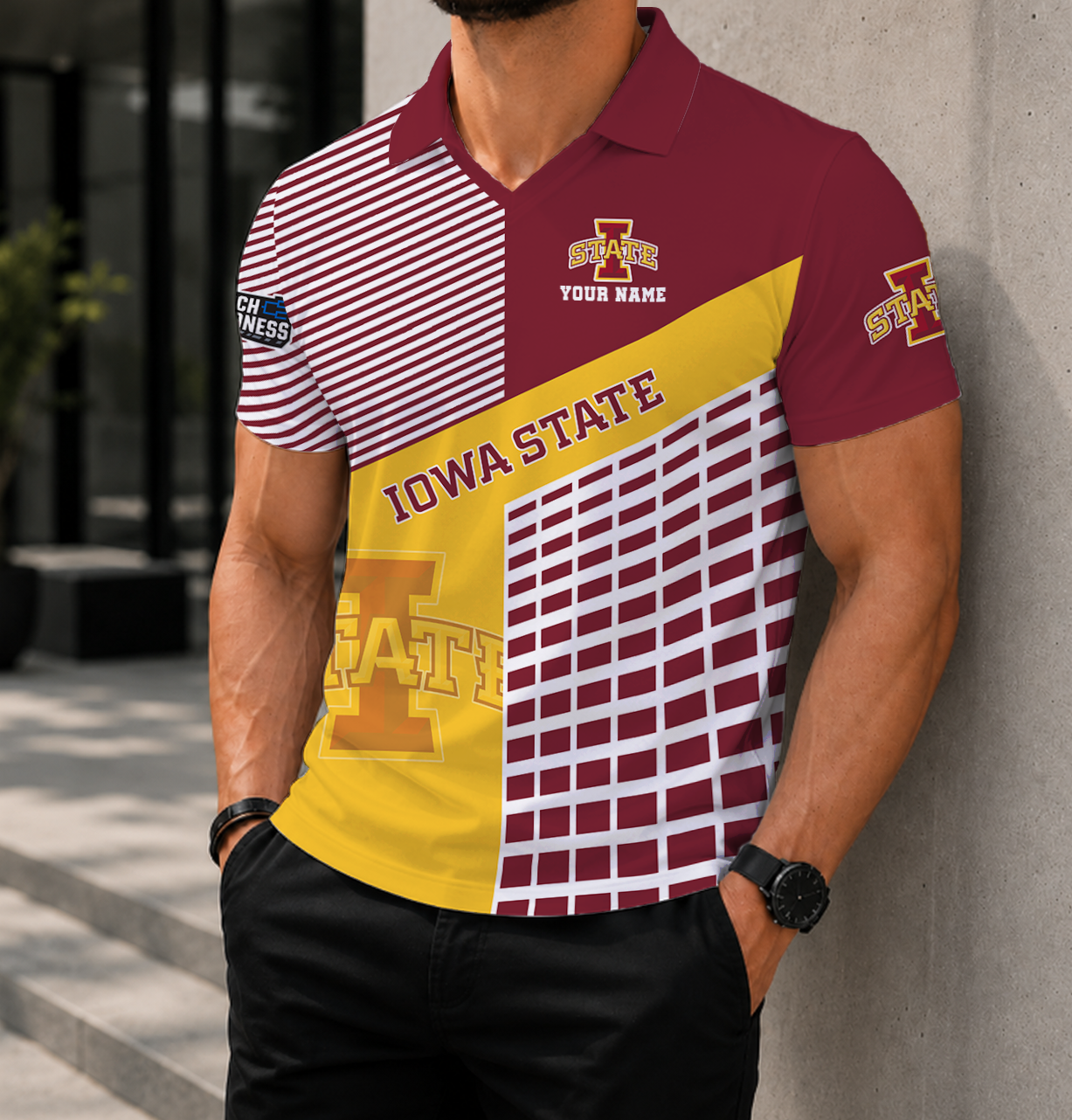 VIRAL EDITION - NEW CUSTOMIZED NCAA MAM10 ISC IOWA STATE CYCLONES POLO SHIRT