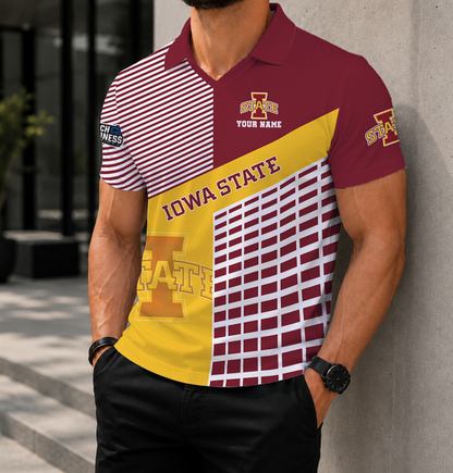 VIRAL EDITION - NEW CUSTOMIZED NCAA MAM10 ISC IOWA STATE CYCLONES POLO SHIRT