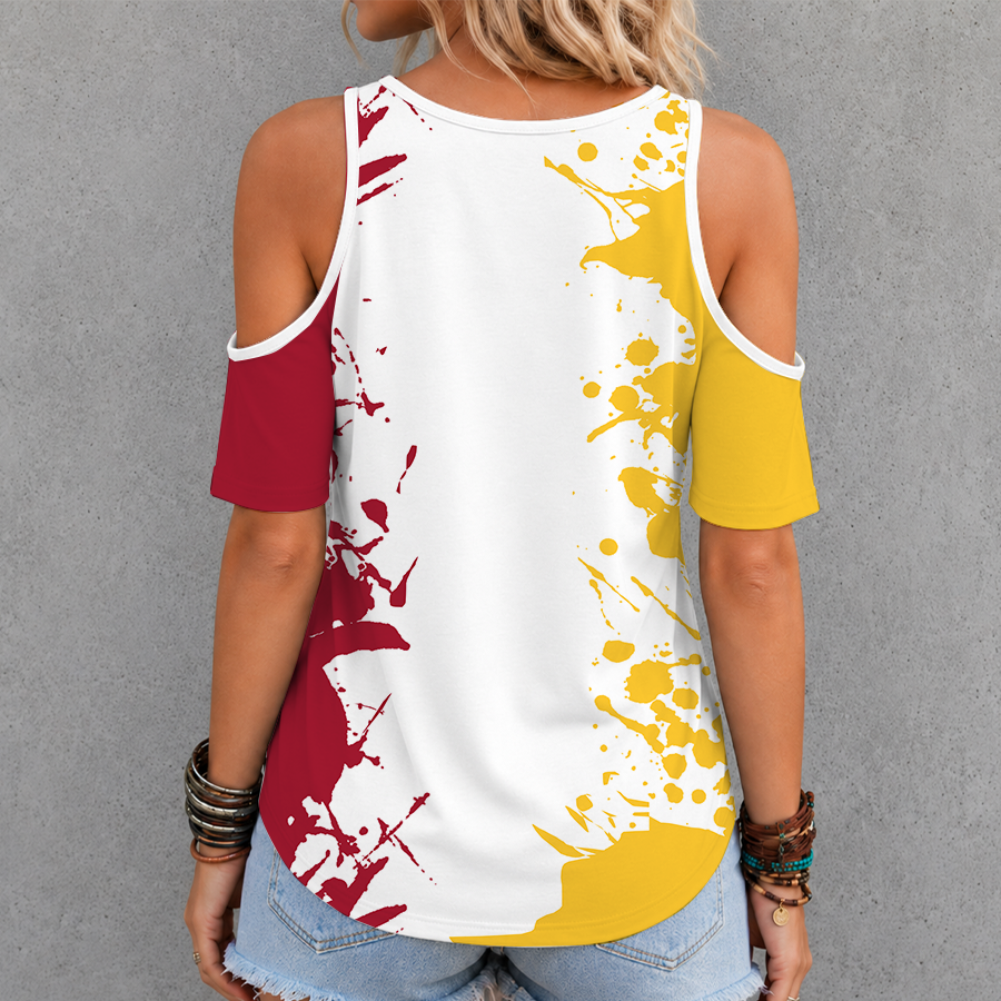 [FAN FAVORITE] NEW CUSTOMIZED NCAA MAM10 ISC IOWA STATE CYCLONES CRISS CROSS V-NECK TOP