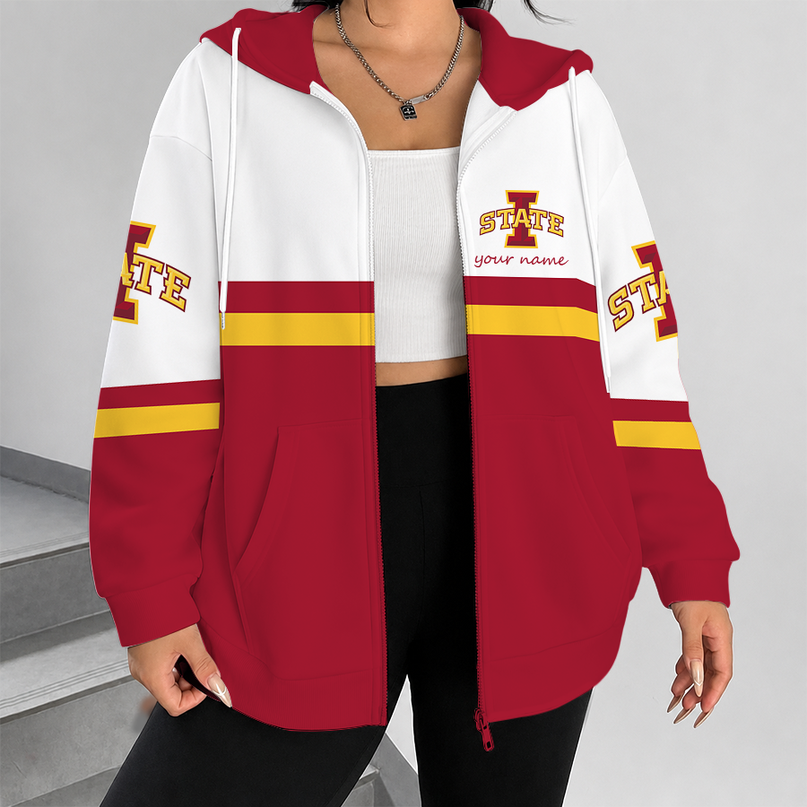 [FAN FAVORITE] NEW CUSTOMIZED NCAA MAM10 ISC IOWA STATE CYCLONES STRAPPY ZIP HOODIE