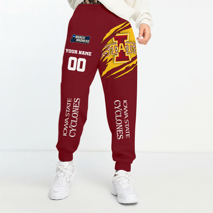 LIMITED EDITION - NEW CUSTOMIZED NCAA FBS10 ISC IOWA STATE CYCLONES UNISEX LONG PANTS