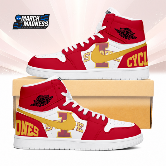 LIMITED EDITION - NEW CUSTOMIZED NCAA MAM10 ISC IOWA STATE CYCLONES AIR JORDAN SNEAKERS