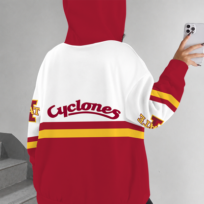 [FAN FAVORITE] NEW CUSTOMIZED NCAA MAM10 ISC IOWA STATE CYCLONES STRAPPY ZIP HOODIE