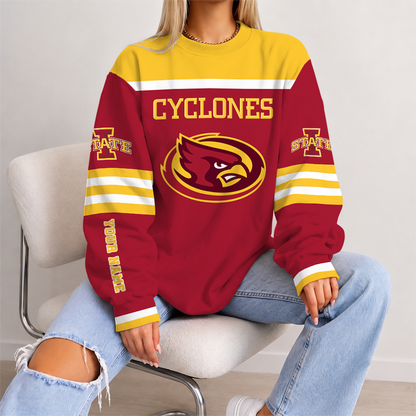 [FAN FAVORITE] NEW CUSTOMIZED NCAA MAM10 ISC IOWA STATE CYCLONES STRAPPY UNISEX SWEATSHIRT