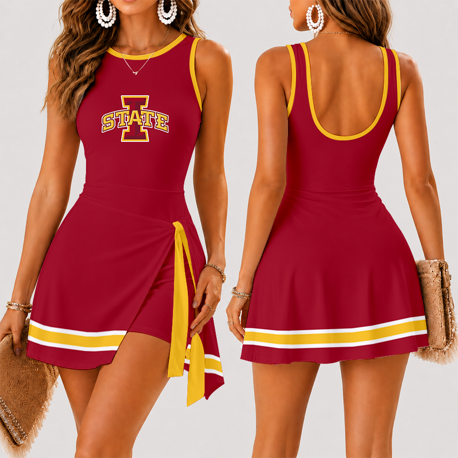 [FAN FAVORITE] NEW CUSTOMIZED NCAA MAM10 ISC IOWA STATE CYCLONES WOMEN'S SUMMER SKORT DRESS