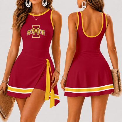 [FAN FAVORITE] NEW CUSTOMIZED NCAA MAM10 ISC IOWA STATE CYCLONES WOMEN'S SUMMER SKORT DRESS
