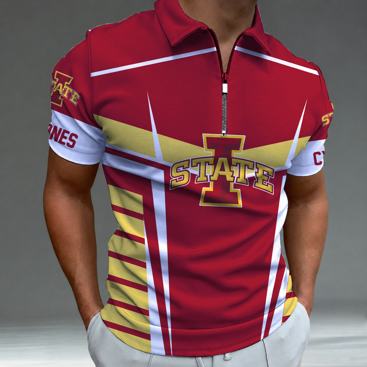 [FAN FAVORITE] NEW CUSTOMIZED NCAA MAM10 ISC IOWA STATE CYCLONES STRAPPY POLO SHIRT