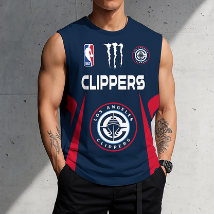 LIMITED EDITION - NEW CUSTOMIZED NBA10 LCL LOS ANGELES CLIPPERS MEN'S GYM SHIRT