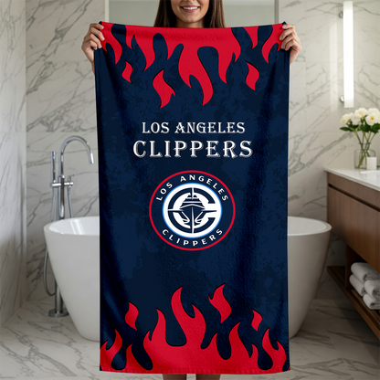 LIMITED EDITION - NEW CUSTOMIZED NBA10 LCL LOS ANGELES CLIPPERS BEACH TOWEL FOR FAN