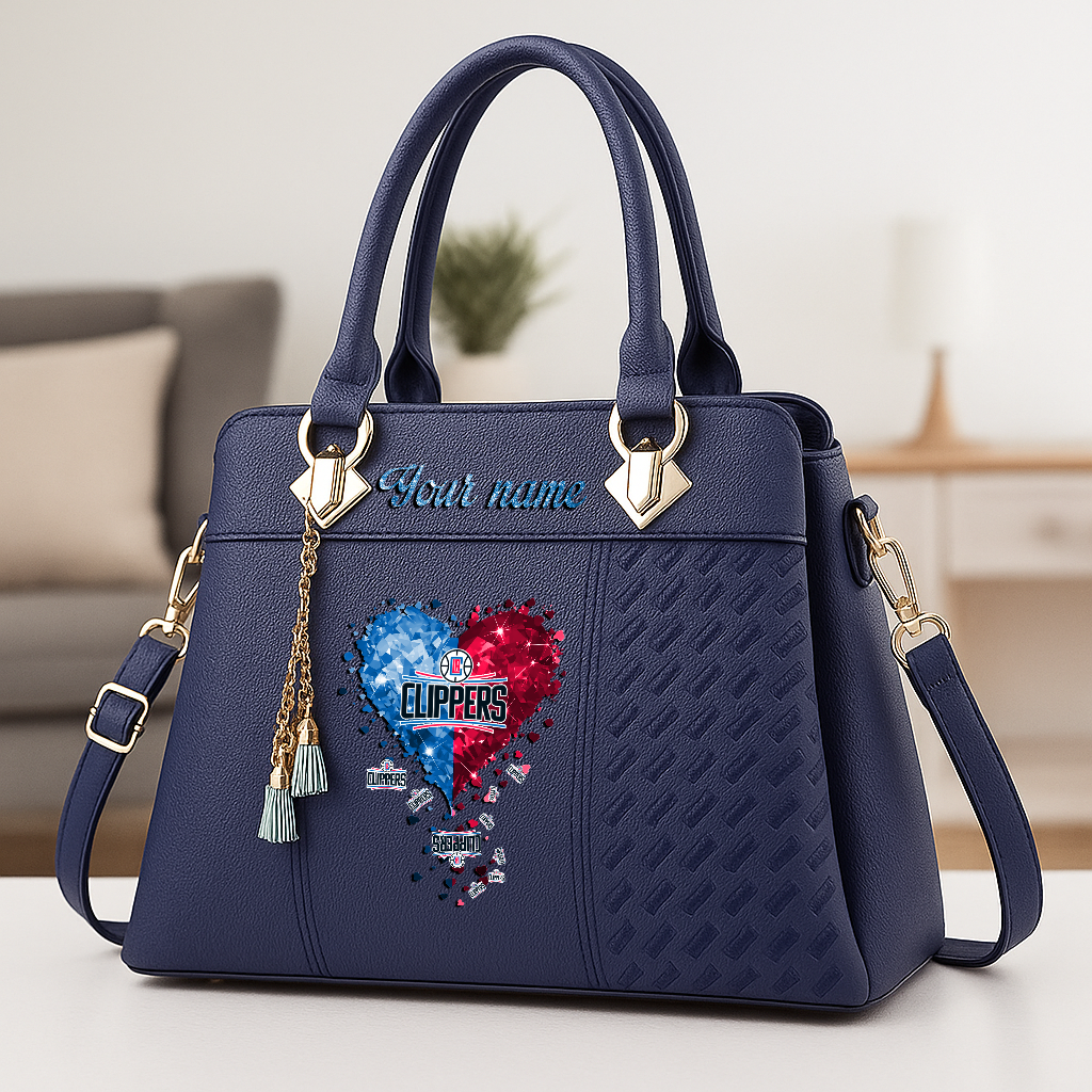 LIMITED EDITION - NEW CUSTOMIZED NBA10 LCL LOS ANGELES CLIPPERS ZIP HANDBAG MULTICOLOR