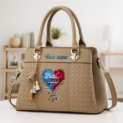 LIMITED EDITION - NEW CUSTOMIZED NBA10 LCL LOS ANGELES CLIPPERS ZIP HANDBAG MULTICOLOR