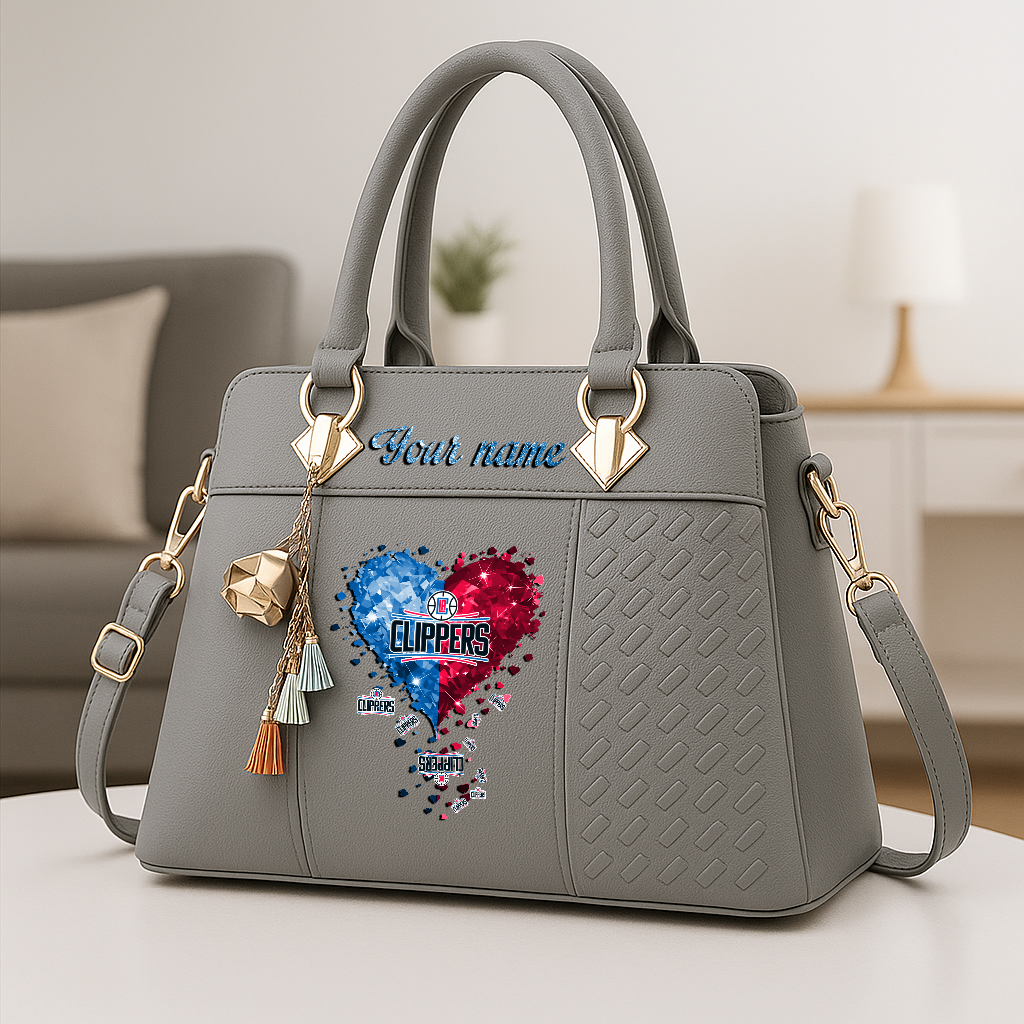 LIMITED EDITION - NEW CUSTOMIZED NBA10 LCL LOS ANGELES CLIPPERS ZIP HANDBAG MULTICOLOR