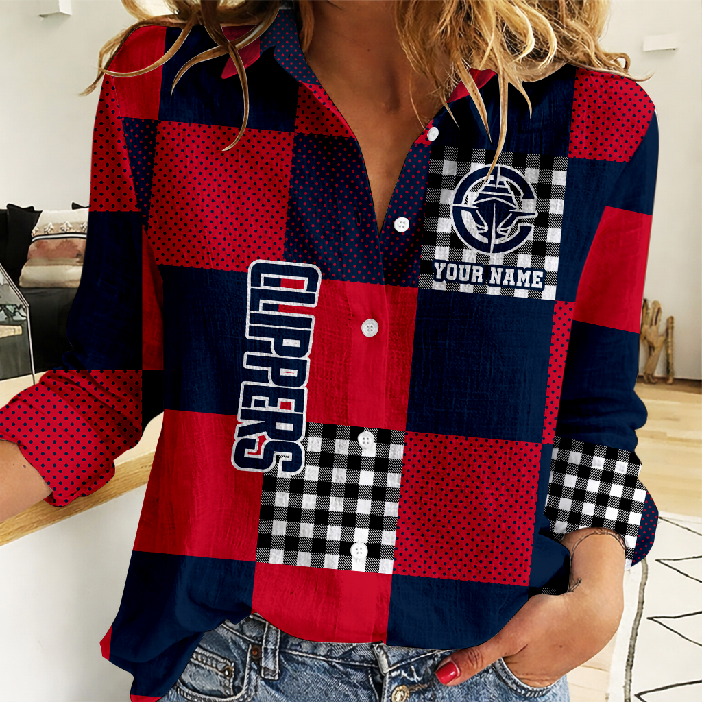 LIMITED EDITION - NEW CUSTOMIZED NBA10 LCL LOS ANGELES CLIPPERS WOMEN CASUAL SHIRT FOR FAN