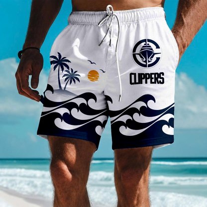 LIMITED EDITION - NEW CUSTOMIZED NBA10 LCL LOS ANGELES CLIPPERS SHORT PANTS