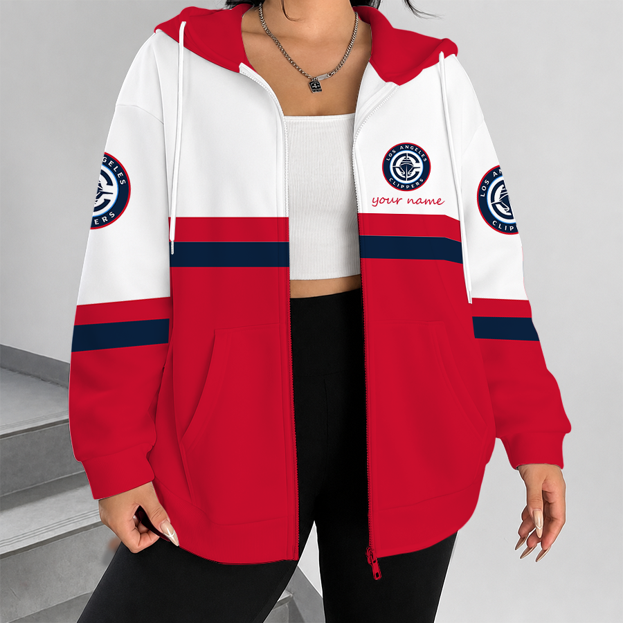 [HOT DEAL] NEW CUSTOMIZED NBA10 LCL LOS ANGELES CLIPPERS ZIP HOODIE