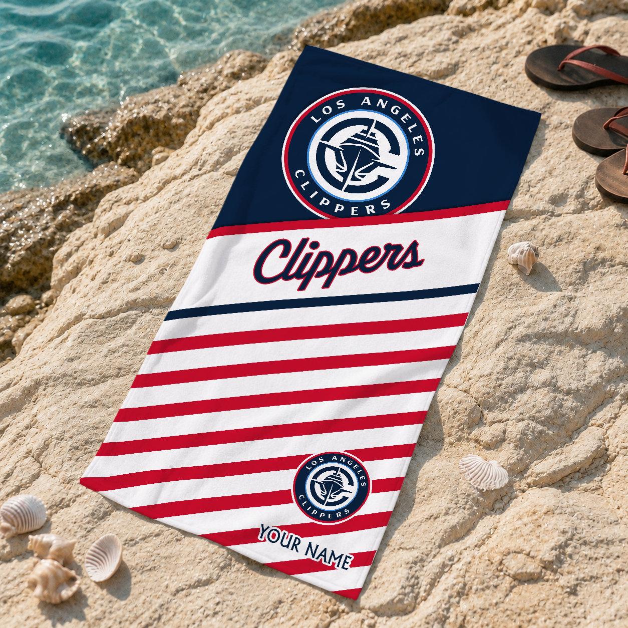 LIMITED EDITION - NEW CUSTOMIZED NBA10 LCL LOS ANGELES CLIPPERS BEACH TOWEL FOR FAN