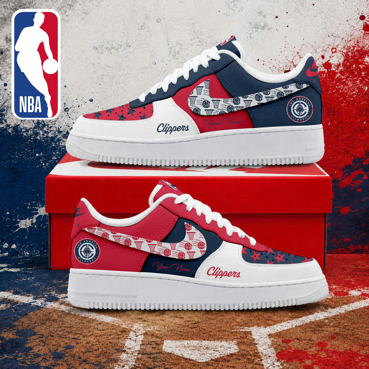LIMITED EDITION - NEW CUSTOMIZED NBA10 LCL LOS ANGELES CLIPPERS AF1 SNEAKERS
