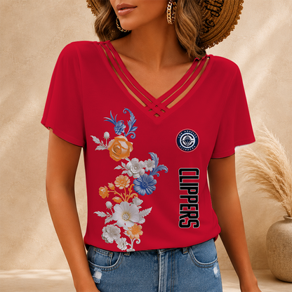 [HOT DEAL] NEW CUSTOMIZED NBA10 LCL LOS ANGELES CLIPPERS V-NECK SHIRT