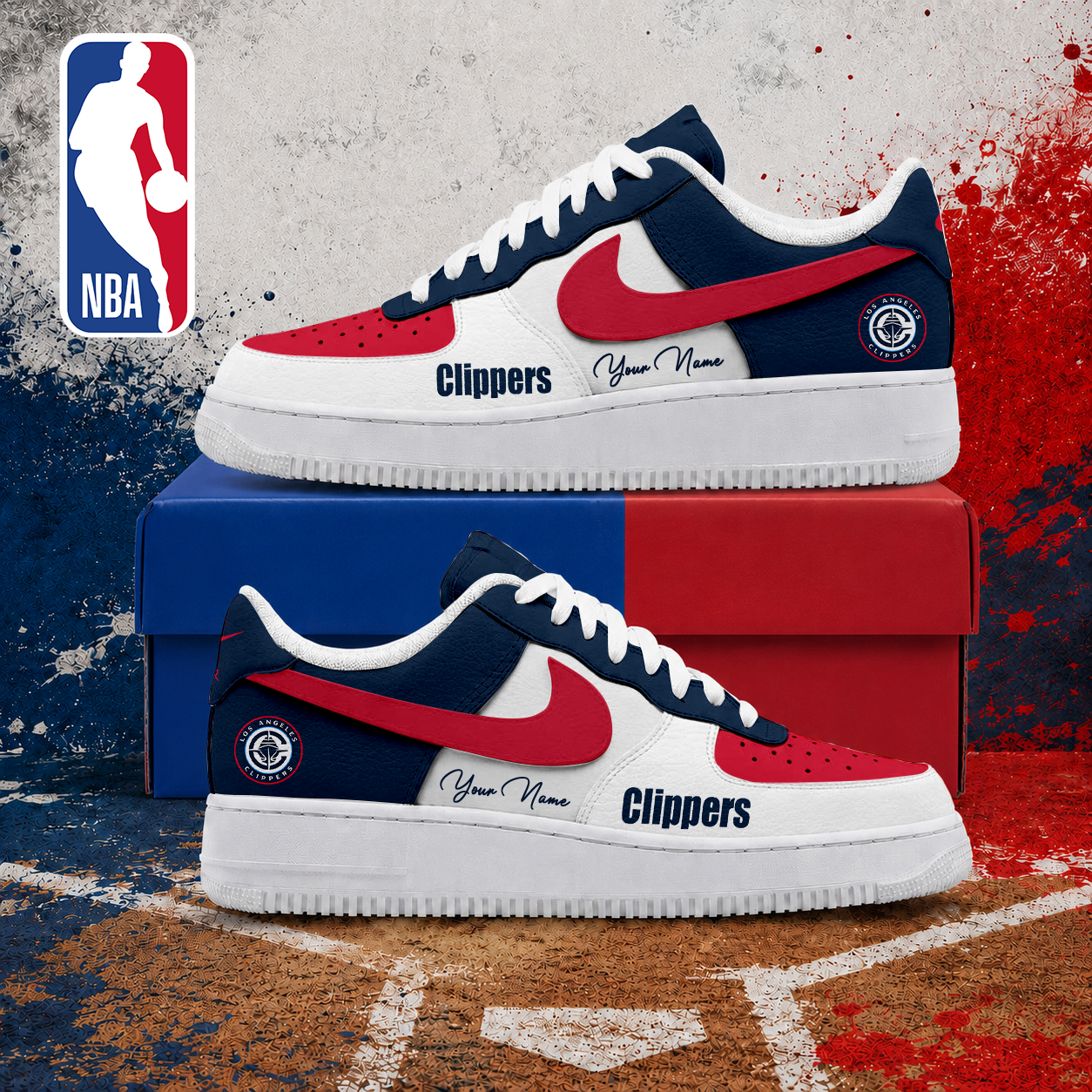 MEGA SALE - NEW CUSTOMIZED NBA10 LCL LOS ANGELES CLIPPERS AF1 SNEAKERS