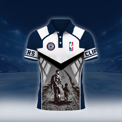 LIMITED EDITION - NEW CUSTOMIZED NBA10 LCL LOS ANGELES CLIPPERS POLO SHIRT