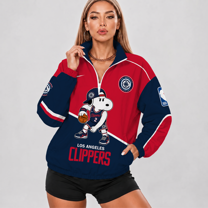 [HOT DEAL] NEW CUSTOMIZED NBA10 LCL LOS ANGELES CLIPPERS V-NECK ZIPPER SWEATSHIRT JACKET