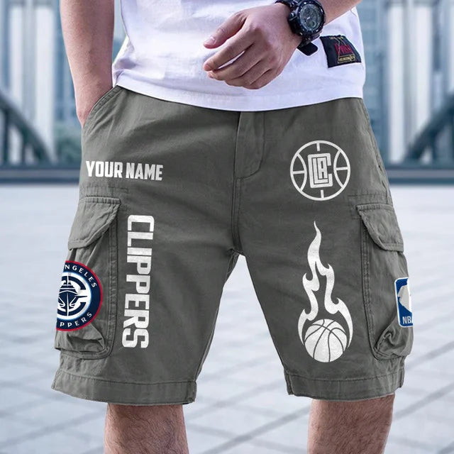 [HOT DEAL] NEW CUSTOMIZED NBA10 LCL LOS ANGELES CLIPPERS CARGO SHORTS