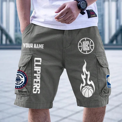 [HOT DEAL] NEW CUSTOMIZED NBA10 LCL LOS ANGELES CLIPPERS CARGO SHORTS