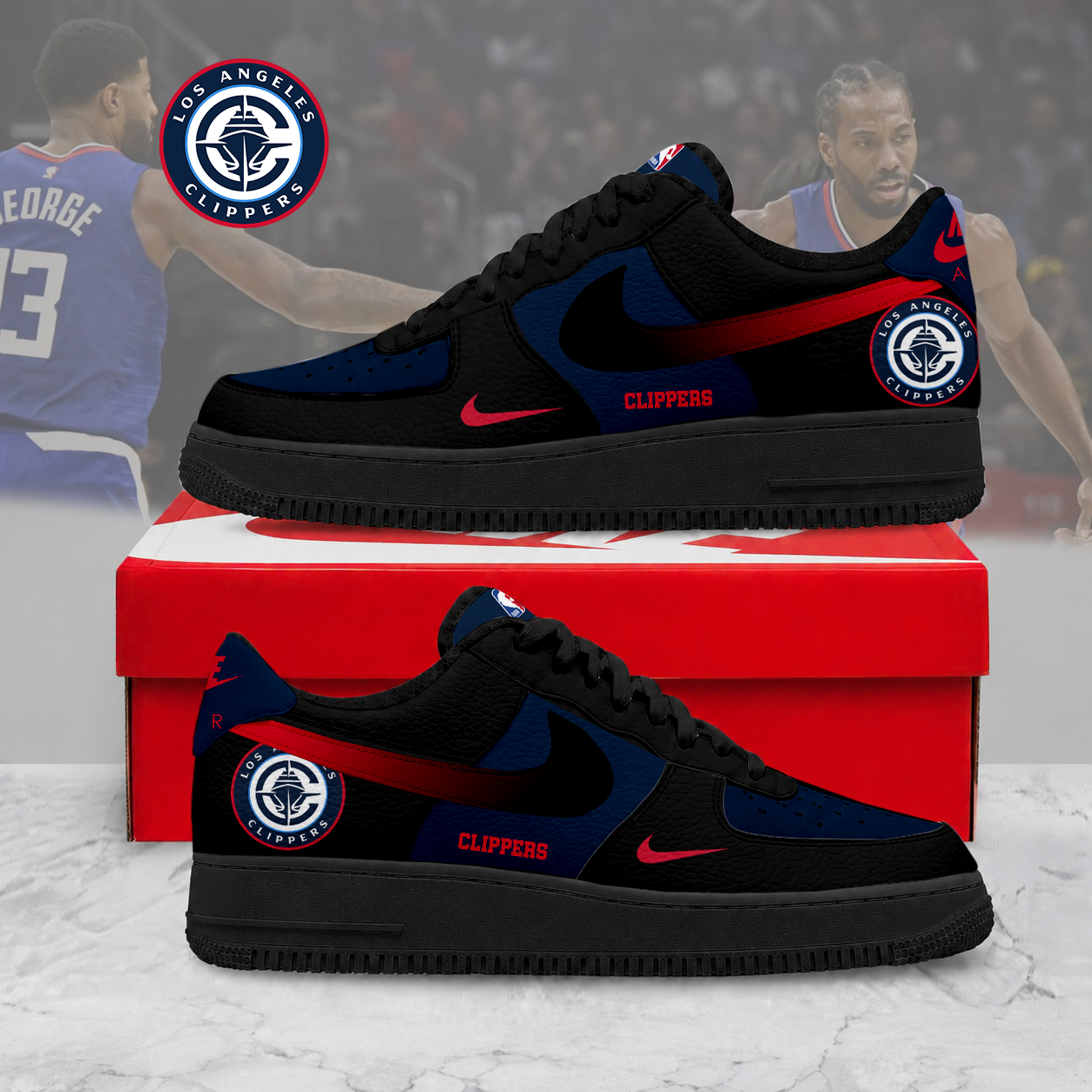 LIMITED EDITION - NEW CUSTOMIZED NBA10 LCL LOS ANGELES CLIPPERS AF1 SNEAKERS