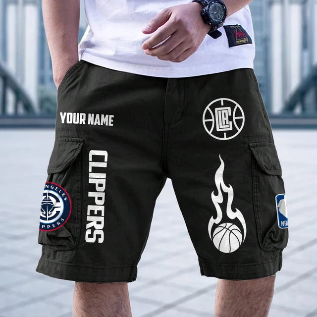 [HOT DEAL] NEW CUSTOMIZED NBA10 LCL LOS ANGELES CLIPPERS CARGO SHORTS