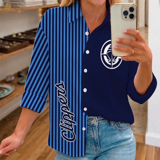 LIMITED EDITION - NEW CUSTOMIZED NBA10 LCL LOS ANGELES CLIPPERS WOMEN CASUAL SHIRT FOR FAN