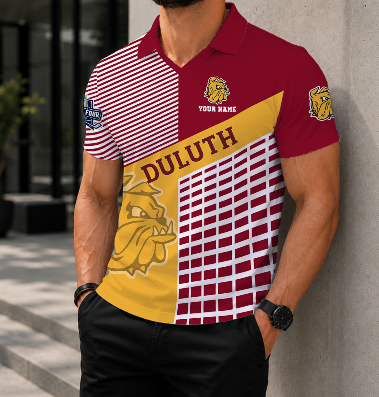 LIMITED EDITION - NEW CUSTOMIZED NCAA MFF10 MDB MINNESOTA DULUTH BULLDOGS POLO SHIRT