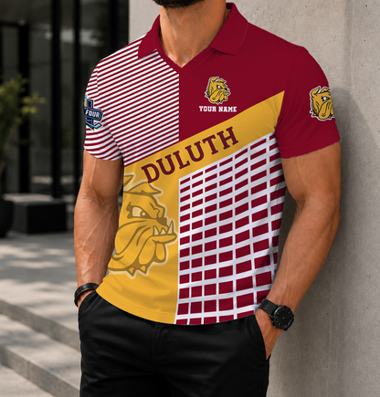LIMITED EDITION - NEW CUSTOMIZED NCAA MFF10 MDB MINNESOTA DULUTH BULLDOGS POLO SHIRT