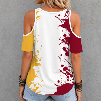[FAN FAVORITE] NEW CUSTOMIZED NCAA MFF10 MDB MINNESOTA DULUTH BULLDOGS CRISS CROSS V-NECK TOP