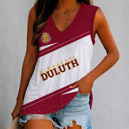 ELITE EDITION - NEW CUSTOMIZED NCAA MFF10 MDB MINNESOTA DULUTH BULLDOGS WOMEN'S V-NECK TANK TOP