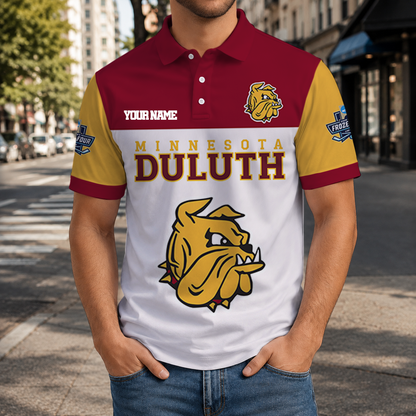 EXCLUSIVE EDITION - NEW CUSTOMIZED NCAA MFF10 MDB MINNESOTA DULUTH BULLDOGS POLO SHIRT, ZIP POLO SHIRT & T-SHIRTS