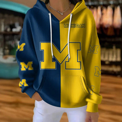 [FAN FAVORITE] NEW CUSTOMIZED NCAA CFH10 MIW MICHIGAN WOLVERINES RIBBED HOODIE & SWEATSHIRT
