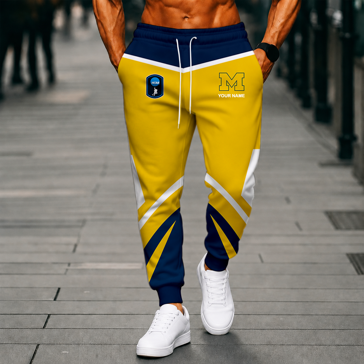 LIMITED EDITION - NEW CUSTOMIZED NCAA CFH10 MIW MICHIGAN WOLVERINES SWEATPANTS