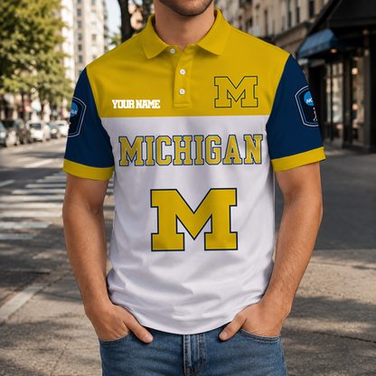 EXCLUSIVE EDITION - NEW CUSTOMIZED NCAA CFH10 MIW MICHIGAN WOLVERINES POLO SHIRT, ZIP POLO SHIRT & T-SHIRTS