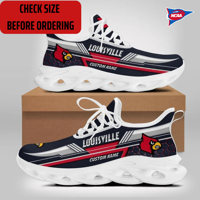ELITE EDITION - NEW CUSTOMIZED NCAA FBS10 ULC LOUISVILLE CARDINALS CLUNKY SNEAKERS