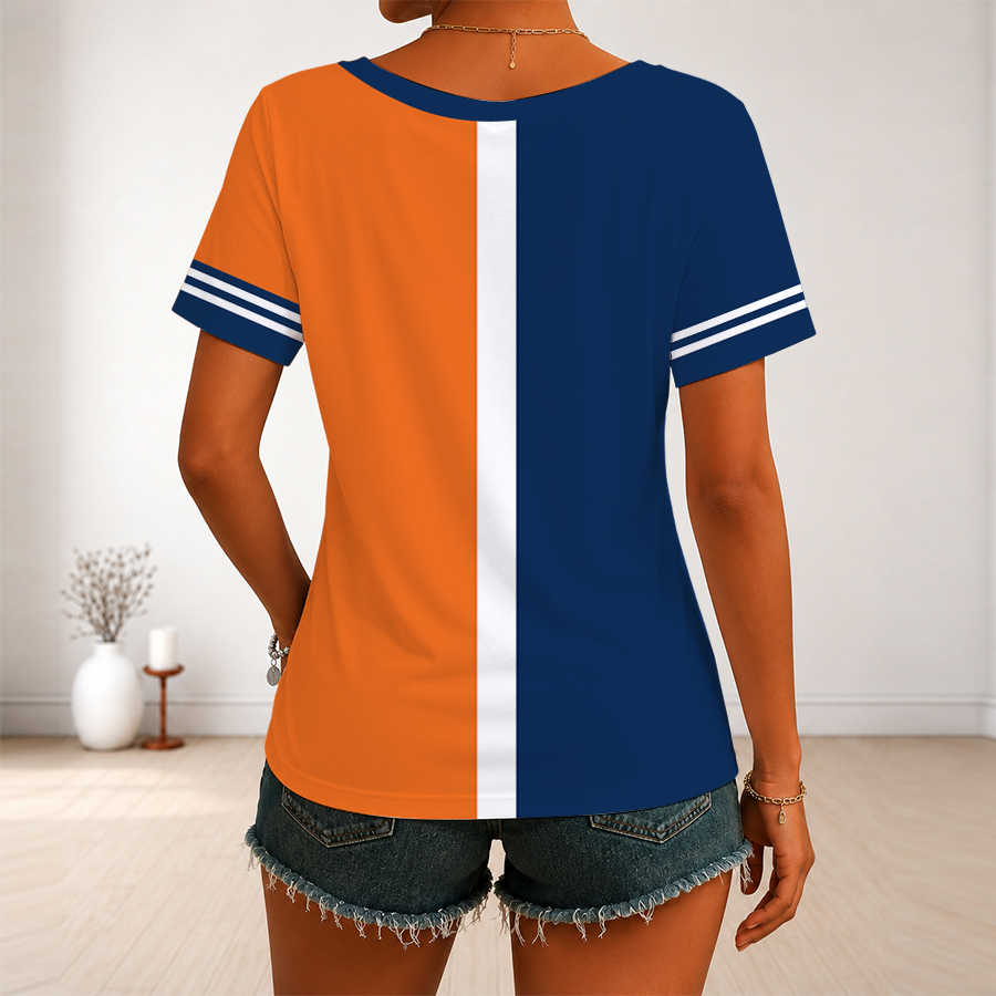 LIMITED EDITION - NEW CUSTOMIZED MLB10 HAS HOUSTON ASTROS V-NECK FEMALE SHIRT