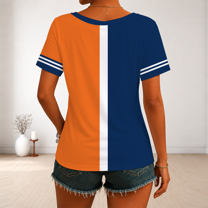 LIMITED EDITION - NEW CUSTOMIZED MLB10 HAS HOUSTON ASTROS V-NECK FEMALE SHIRT