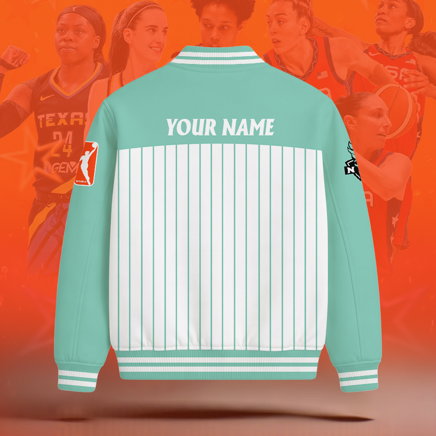[FAN FAVORITE] NEW CUSTOMIZED WNBA10 NYL NEW YORK LIBERTY BASEBALL JACKET