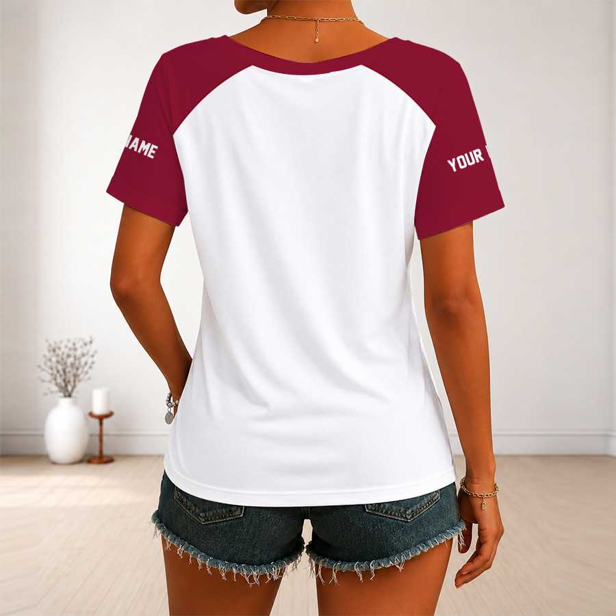 [SPECIAL OFFER] NEW CUSTOMIZED NFL10 TBB TAMPA BAY BUCCANEERS V-NECK FEMALE SHIRT